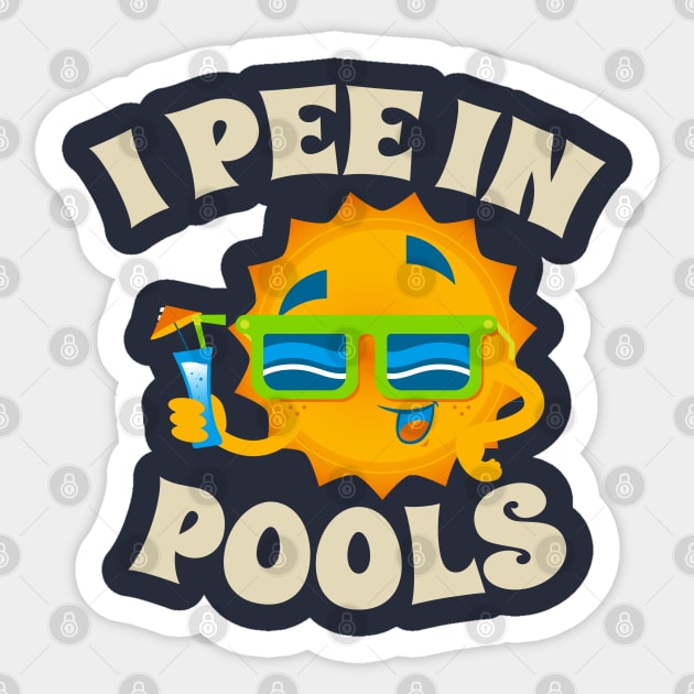 i pee in pools - sun cool .AL Sticker by CoinDesk Podcast